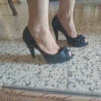 Scarpe décolleté donna in raso - n. 38, tacco alto