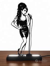 Silhouette lampada led Amy Winehouse