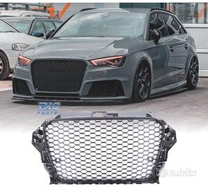 GRIGLIA AUDI A3 8V 12-16 LOOK RS3 NERO LUCIDO