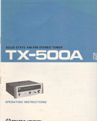 PIONEER TX500A MANUALE ORIGINALE