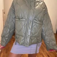 Giubbotto Zara verde militare trapuntato