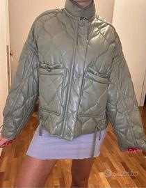 Giubbotto Zara verde militare trapuntato