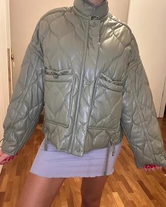 Giubbotto Zara verde militare trapuntato