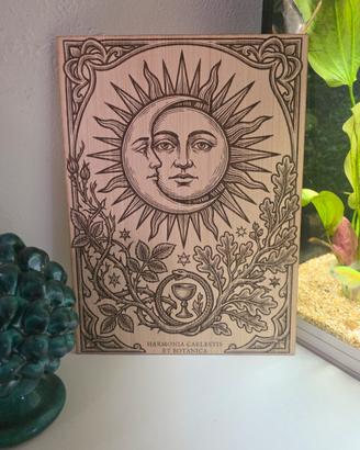 Quadro stile vintage inciso su legno 30x20