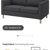 Divano ikea parup 2 posti grigio scuro