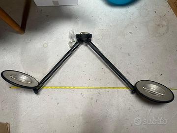 lampadario a due lampade alogene metallo nero