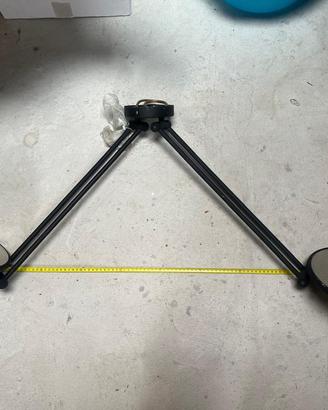 lampadario a due lampade alogene metallo nero
