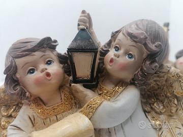 statuette angeli musicanti in resina altezza 9 cm