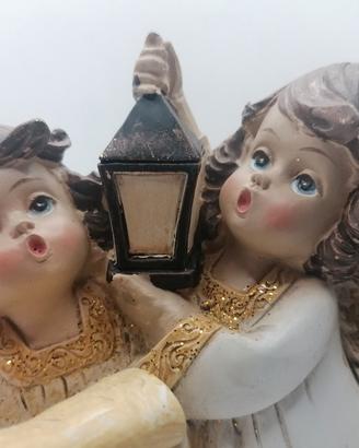 statuette angeli musicanti in resina altezza 9 cm