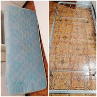 rete in ferro e materasso singolo