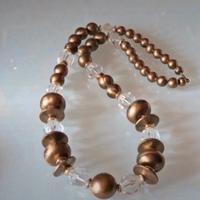 COLLANA PERLE ORO E TRASPARENTI  VINTAGE