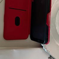 Custodia per Iphone 12 pro di pelle PU rossa retro
