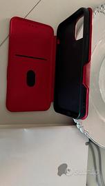 Custodia per Iphone 12 pro di pelle PU rossa retro