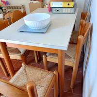 Tavolo con sei sedie rovere massiccio