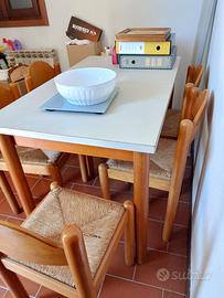 Tavolo con sei sedie rovere massiccio