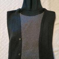 Dolcevita con finto cardigan cucito M lana merinos