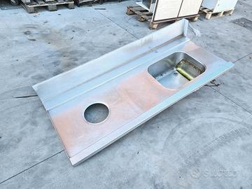 piano inox con lavello integrato usato
