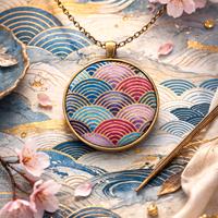 Ciondolo in cotone broccato giapponese 