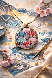 Ciondolo in cotone broccato giapponese 
