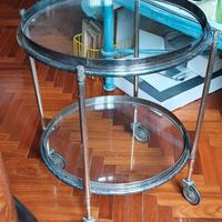 Carrello di servizio in argentone con ruote