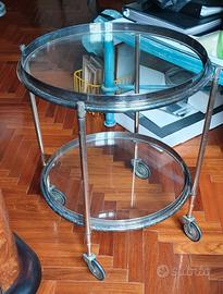 Carrello di servizio in argentone con ruote