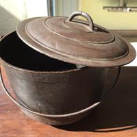 Paiolo in ferro con coperchio - Tutto originale