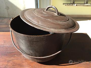 Paiolo in ferro con coperchio - Tutto originale