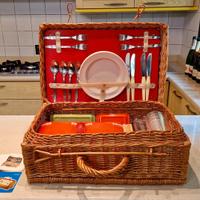 Cestino da Picnic Anni 60 in Vimini di Salice