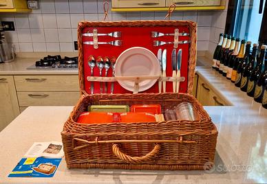 Cestino da Picnic Anni 60 in Vimini di Salice