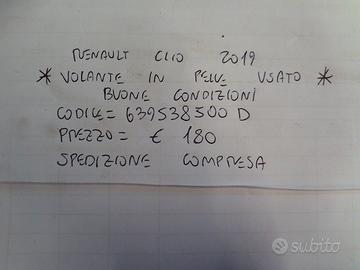 Volante in pelle renault clio 2019