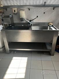 Lavello professionale a due vasche in acciaio LCQ
