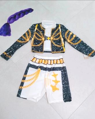 Costume K-Pop Huntrix, Rumi, 8 anni,+treccia viola
