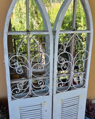 Specchio finestra bianco in ferro anticato 150x70