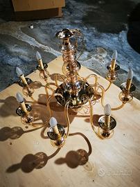 Lampadario in vetro  pendente vintage grande