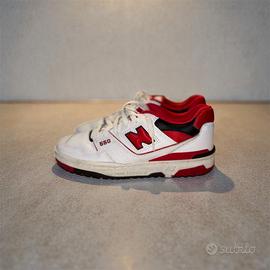 New Balance 550 scarpe bianche rosse