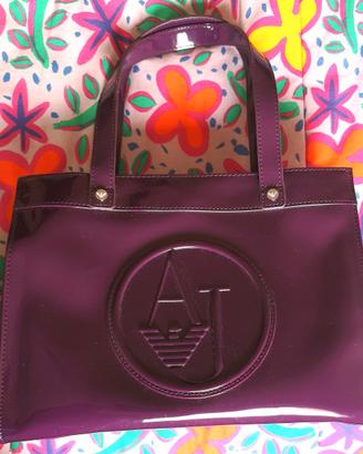 Borsa Shopper vernice Armani Jeans 