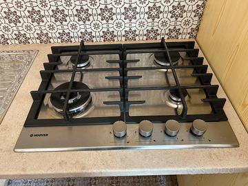 Piano cottura gas Hoover acciaio inox HHG6BF4MX