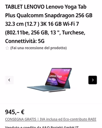 Tablet Lenovo Yoga Tab Plus
