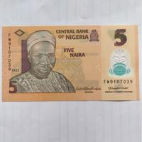 Banconota Polimery nuova FdS "NIGERIA" da 5 Naira