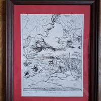 Quadro acquaforte originale vintage incorniciata