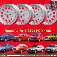 4 pz cerchi Alfa Romeo Fiat Lancia Ronal A1 7x15 E