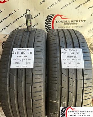 2 PNEUMATICI 215/50 R18 HANKOOK ESTIVE 75%