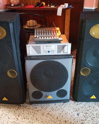 Impianto audio completo casse sub amplificatore e