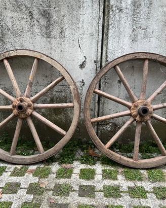 Ruote antiche in legno per carretto diametro 66 cm