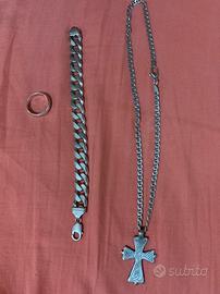 Lotto argento fede, croce