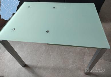 TARGET Tavolo allungabile in vetro temperato