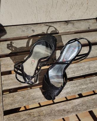 Scarpe con tacco nero etnico M. Galanti – Tg. 39