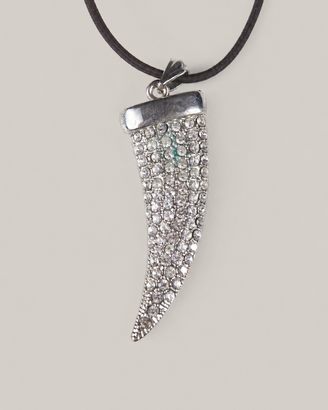 Collana corno portafortuna strass steampunk