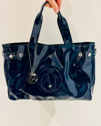 Shopper Vernice blu Armani Jeans