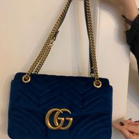 Borsa donna Gucci blu elettrico pelle scamosciata 